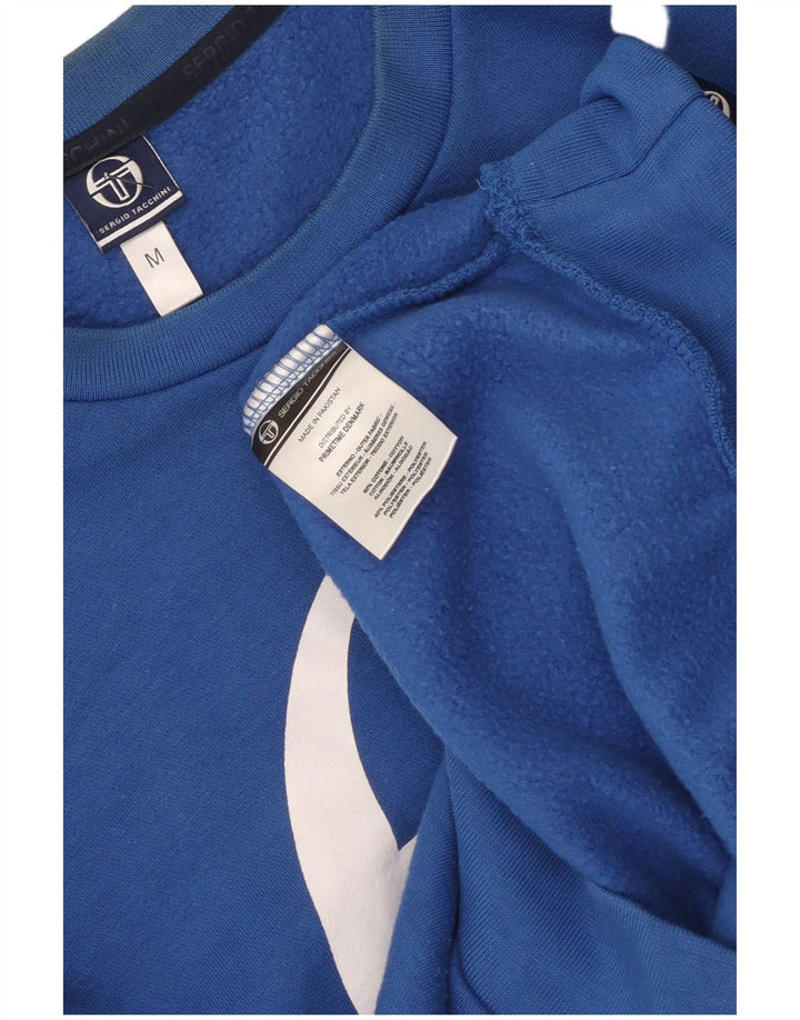 Sergio Tacchini Herre Grafisk Sweatshirt Jumper Medium Blå Bomuld