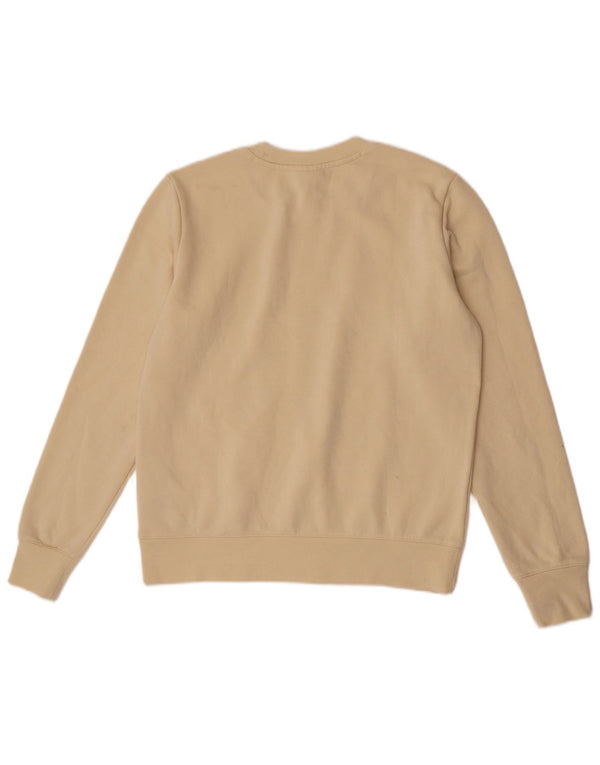 Champion Dame Grafisk Sweatshirt Jumper UK 12 Medium Gul Bomuld