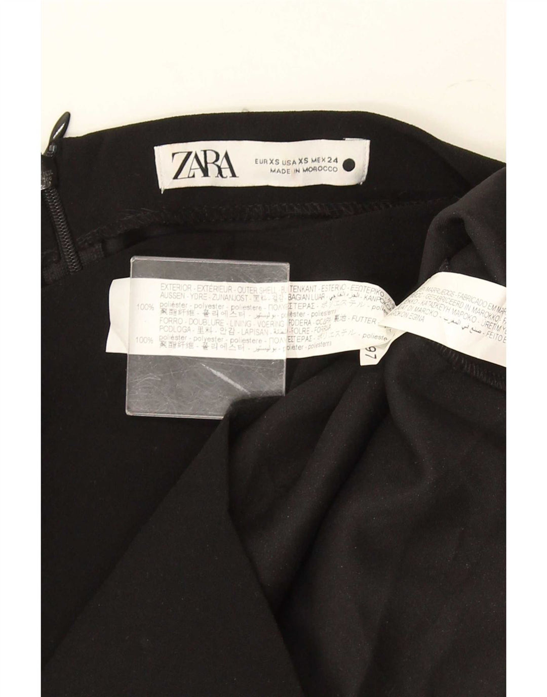 Zara Dame Top Langærmet UK 6 XS Sort Polyester