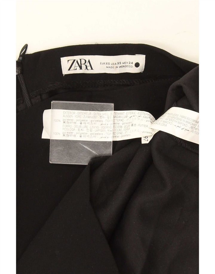Zara Dame Top Langærmet UK 6 XS Sort Polyester