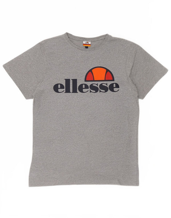 Ellesse Herre Grafisk T-Shirt Top Medium Grey Flecked Bomuld