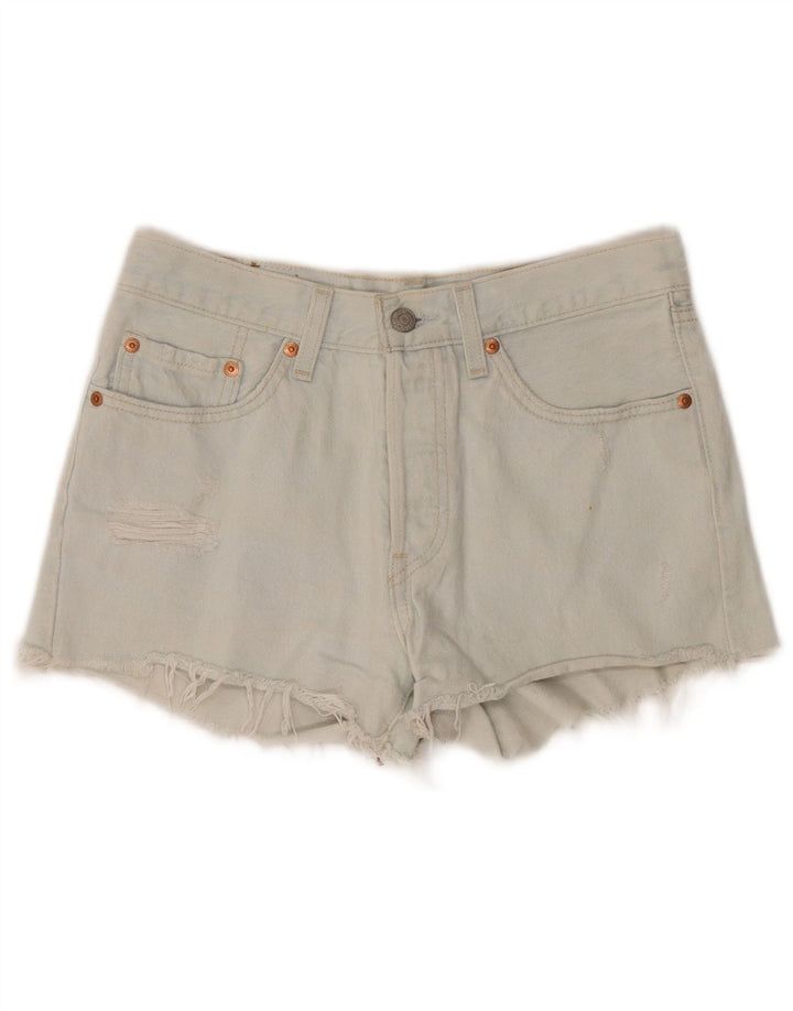 Levi's Womens 501 Distressed Denim Shorts W26 Små blå bomuld
