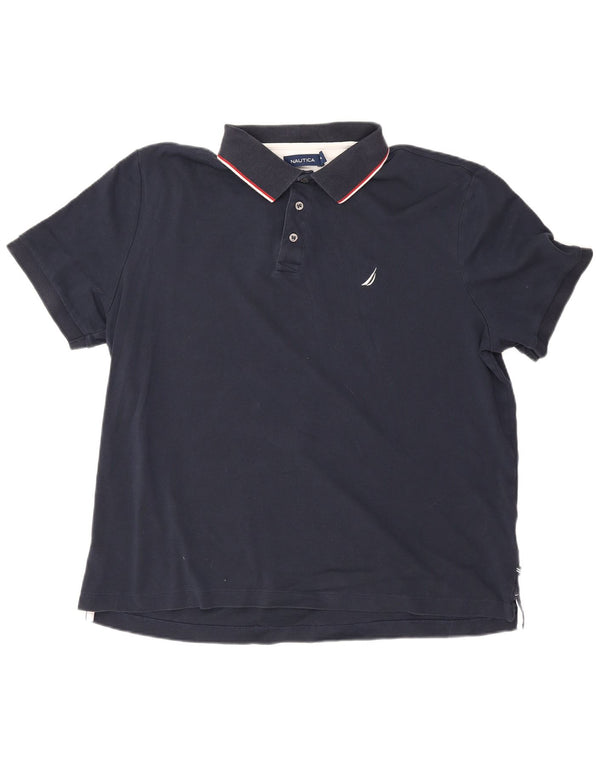Nautica Polo Shirt til mænd XL Marineblå Bomuld