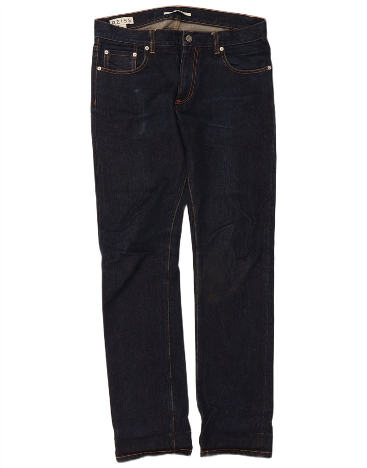 Reiss Dame Slim Jeans W32 L30 Marineblå Bomuld