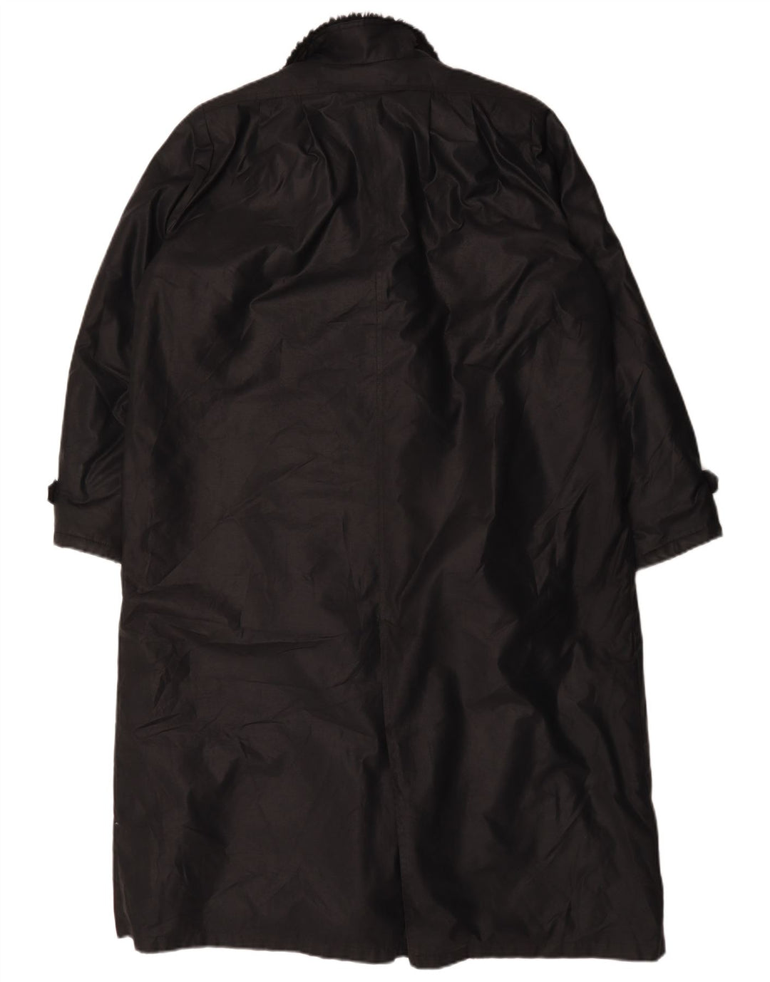 Vintage Dame Sherpa Loose Fit Overfrakke UK 14 Large Black Polyester