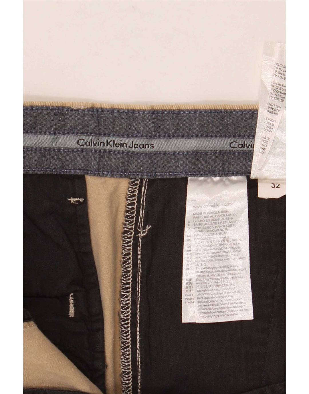 Calvin Klein Herre Chino Shorts W32 Medium Beige Bomuld