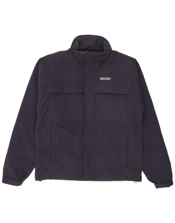 Woolrich Herre Windbreaker Jacket UK 36 Small Navy Blue
