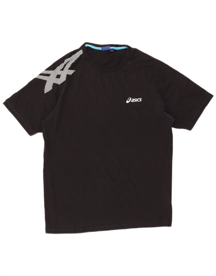 ASICS Herre grafisk T-shirt Top Medium Sort Bomuld