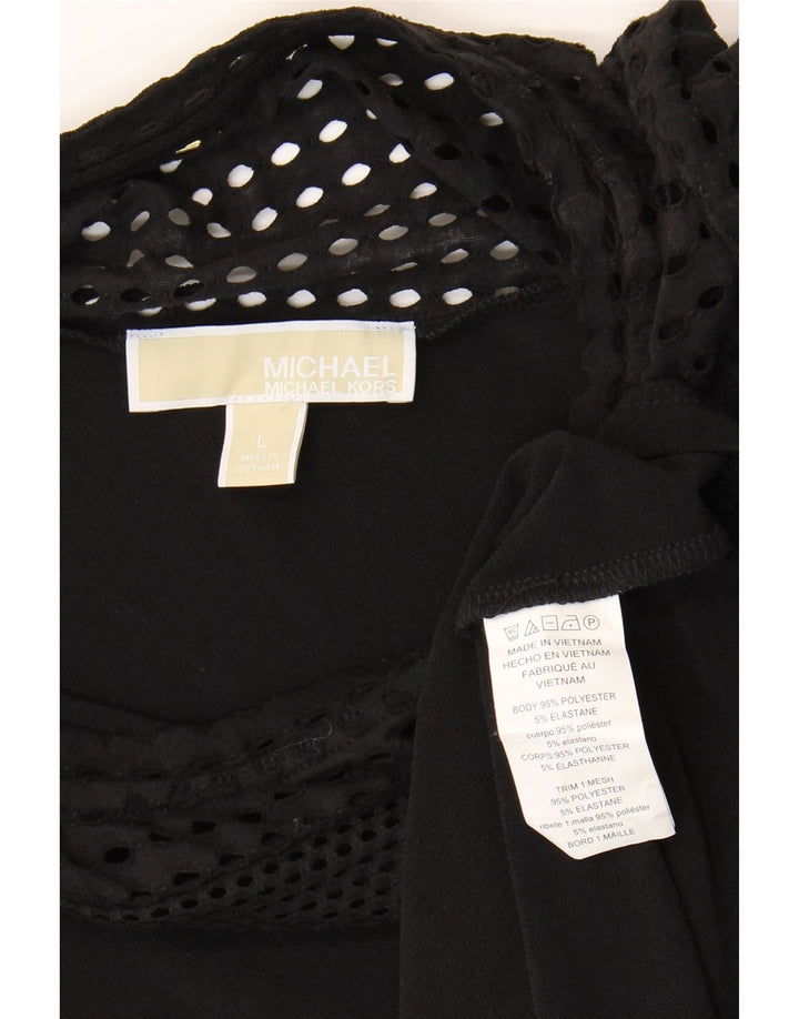 MICHAEL KORS Womens Sleeveless Bodycon Dress UK 16 Large Black Polyester Vintage Michael Kors and Second-Hand Michael Kors from Messina Hembry 