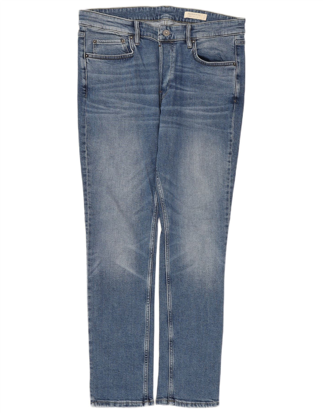 ALL SAINTS Herre Slim Jeans W34 L30 Blå Bomuld