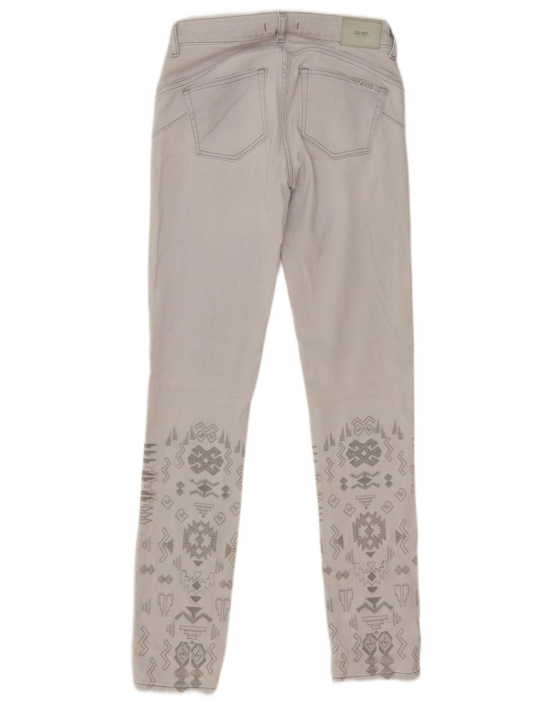 Liu Jo Dame Slim Jeans W28 L31 Grå Geometrisk