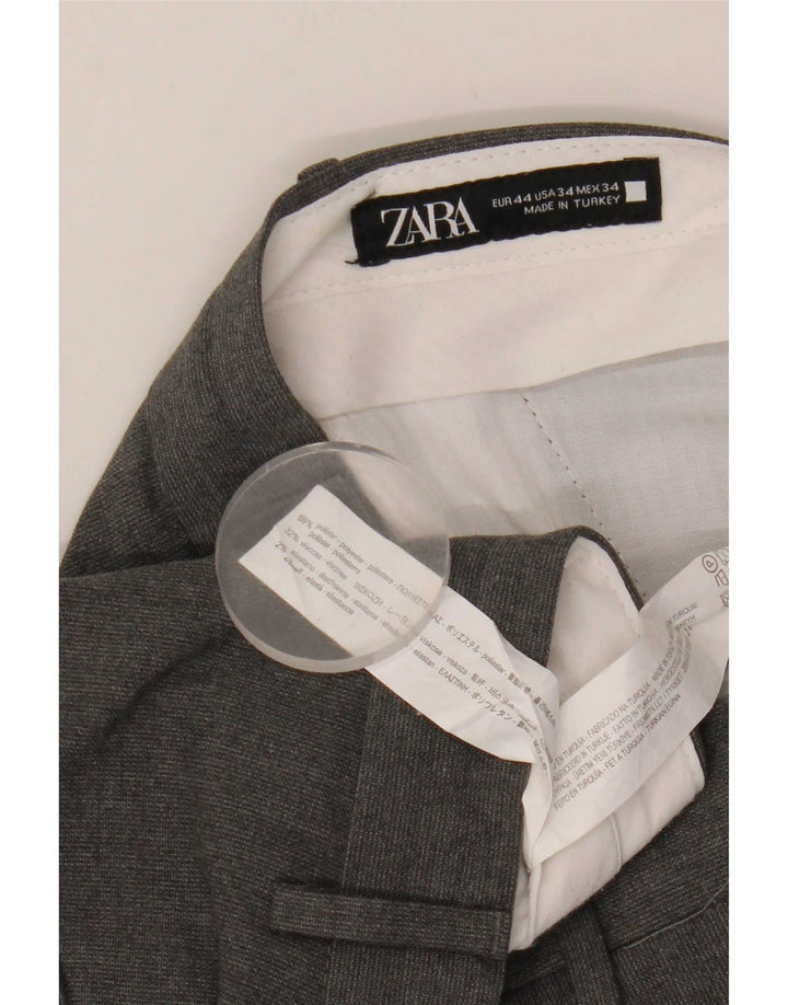 Zara Herre Lige Chinobukser EU 44 Large W34 L29 Grå Polyester