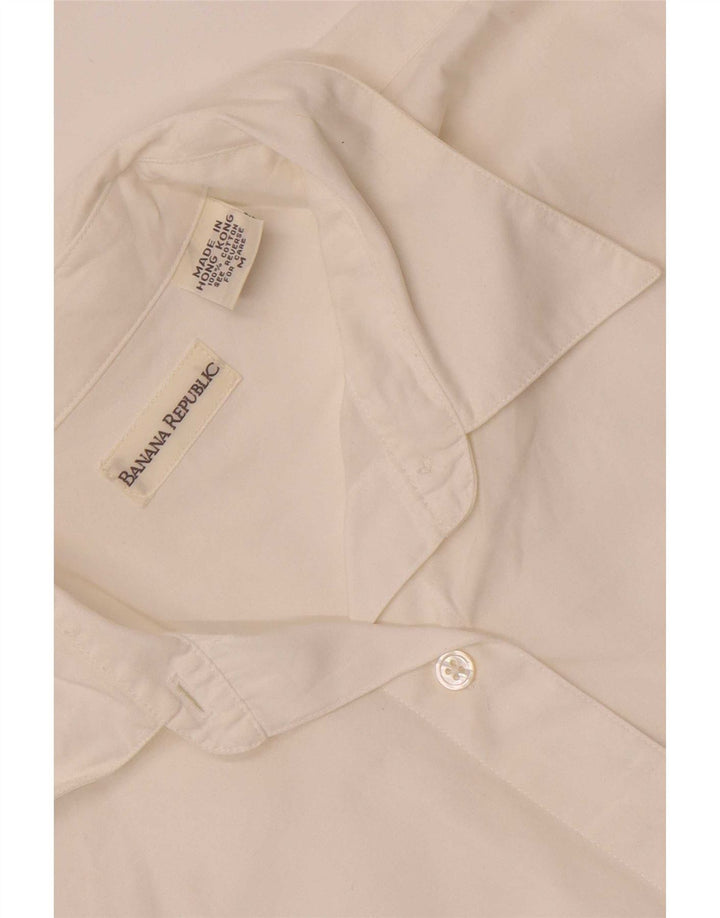 Banana Republic Dame Oversized skjorte UK 14 Medium White Bomuld