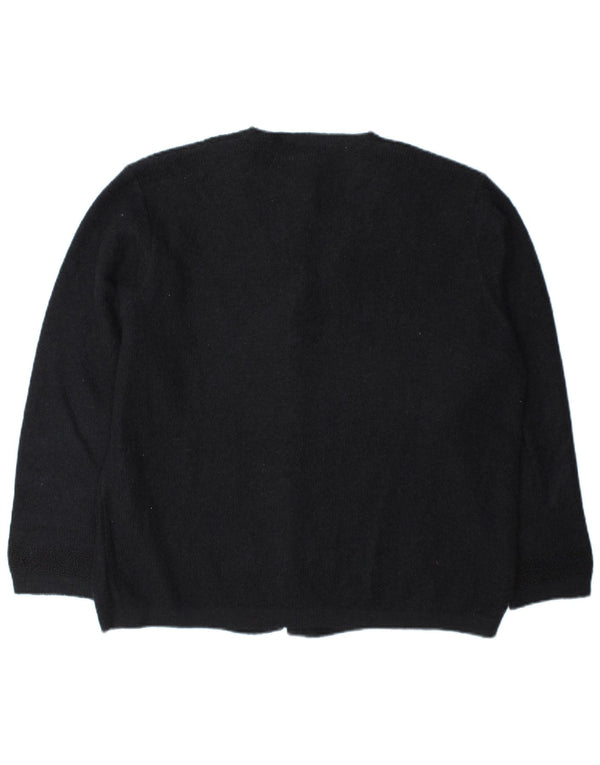 Mimi Dame Cardigan Sweater UK 16 Large Navy Blue Mohair