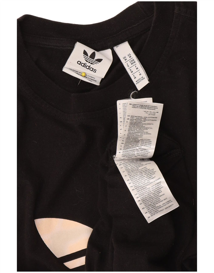 Adidas Herre grafisk T-shirt Top Medium Sort Bomuld