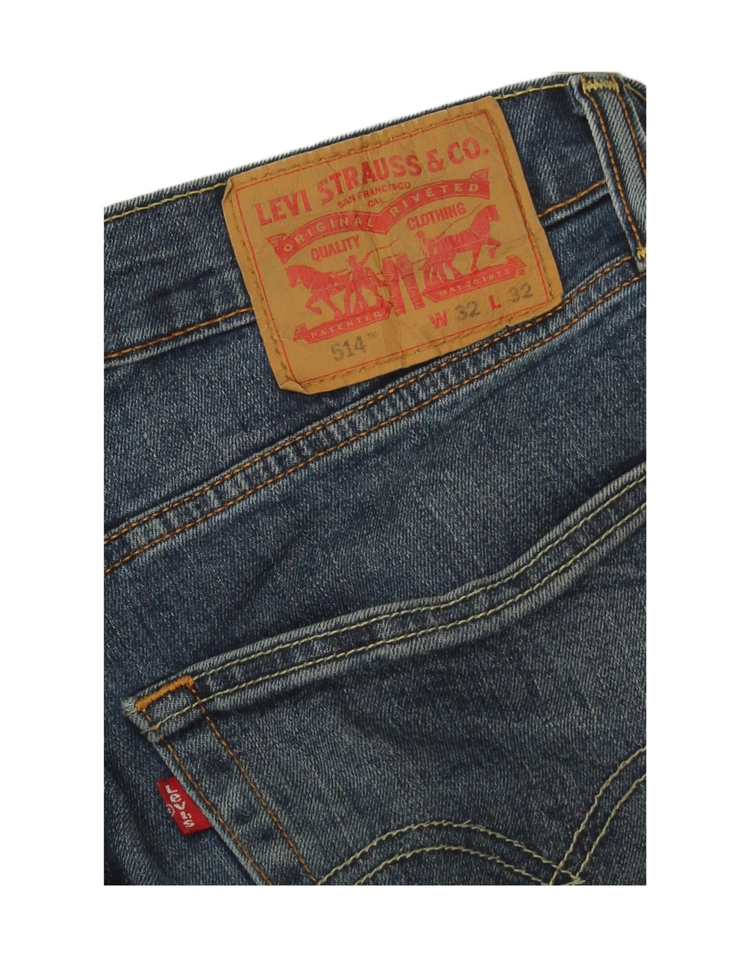 Levi's Herre 514 Straight Jeans W32 L32 Blå Bomuld