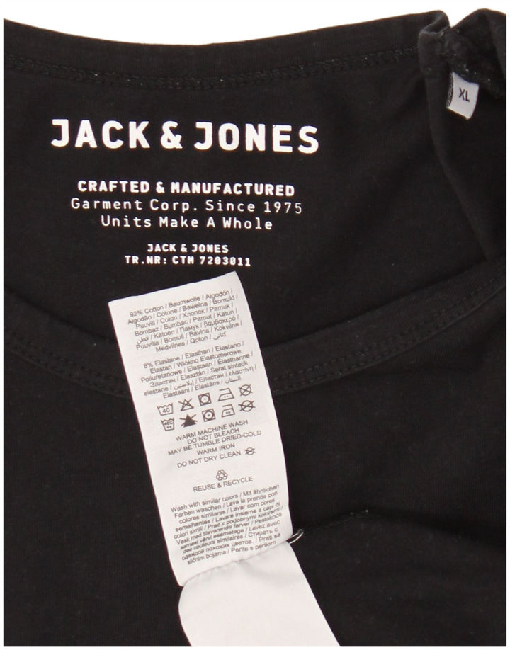 Jack & Jones Herre T-Shirt Top XL Sort Bomuld