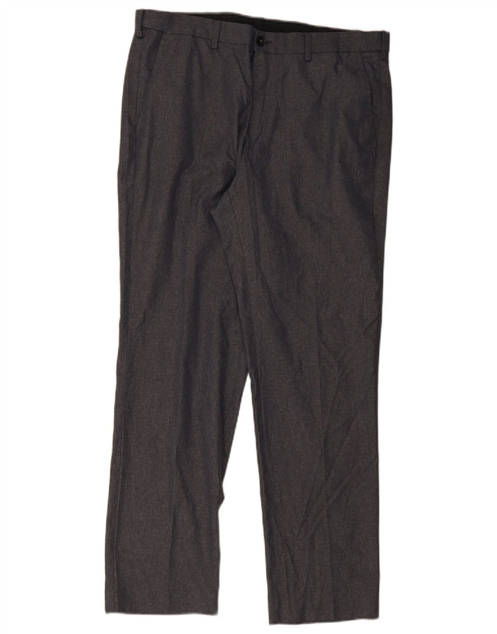 Marks & Spencer Straight Chino-bukser til mænd W36 L30 Grå polyester