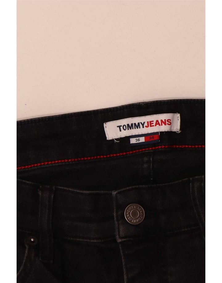 Tommy Hilfiger Herre Slim Jeans W36 L34 Sort Bomuld