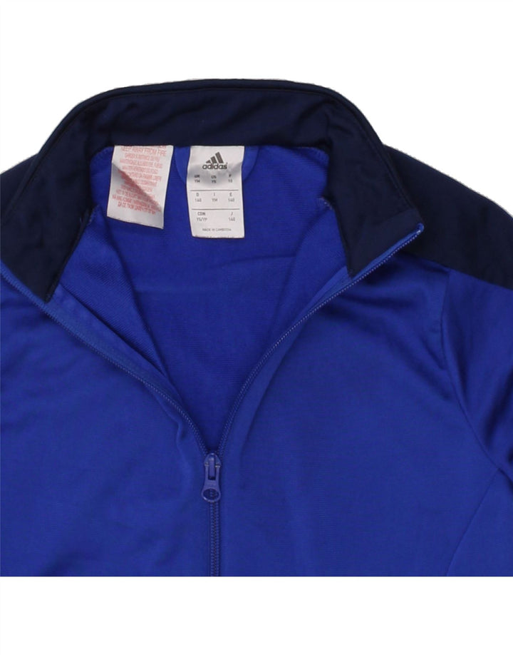 ADIDAS Boys Tracksuit Top Jacket 7-8 Years Medium Blue Colourblock Vintage Adidas and Second-Hand Adidas from Messina Hembry 