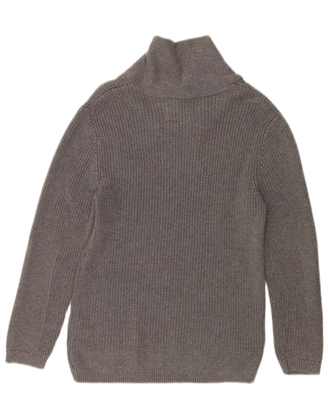 Zara Boys Shawl Neck Jumper Sweater 9-10 År Grå Bomuld