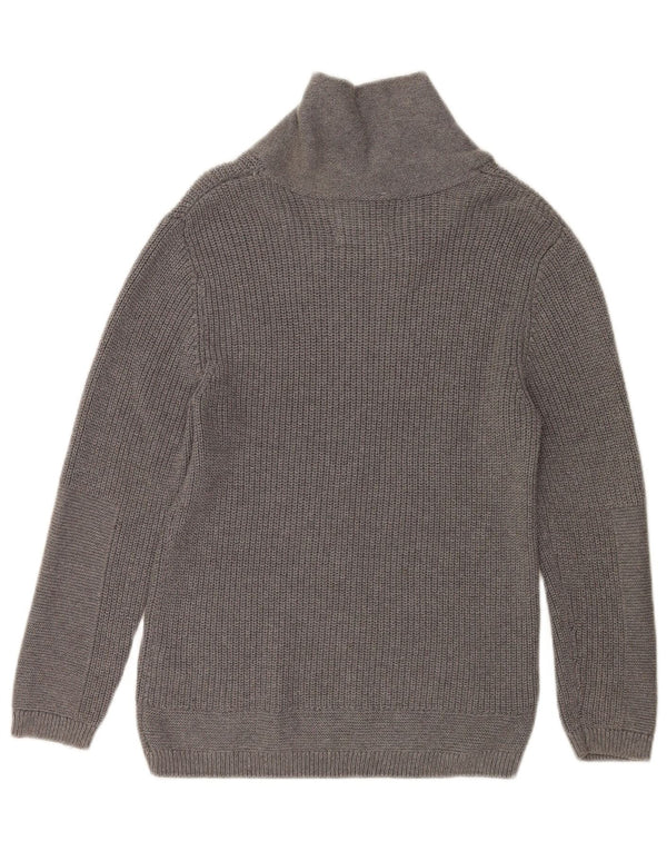 Zara Boys Shawl Neck Jumper Sweater 9-10 År Grå Bomuld