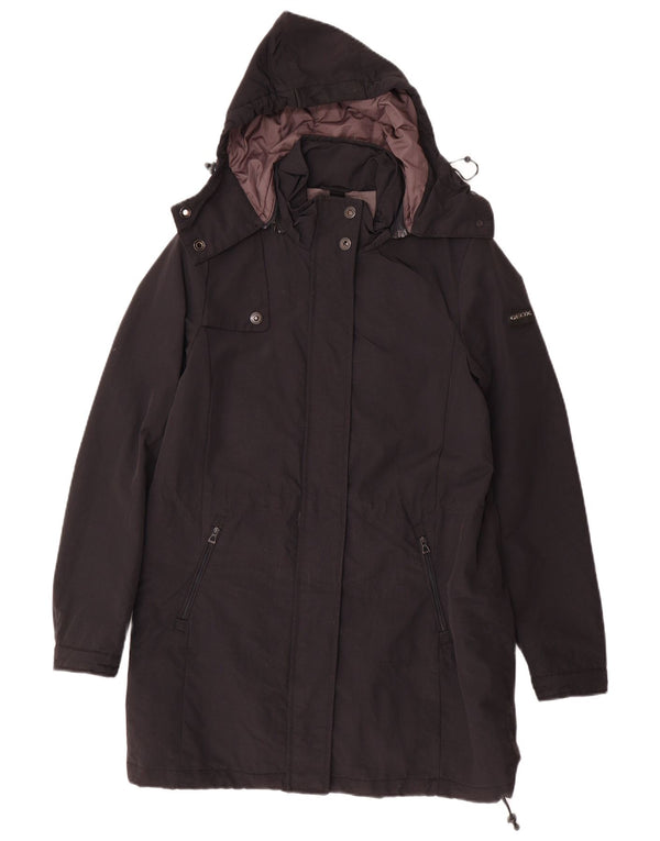 GEOX RESPIRA Womens Hooded Windbreaker Coat UK 6 XS Black Polyamide