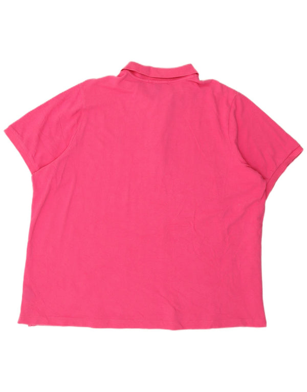 RALPH LAUREN Dame Polo Shirt UK 22 3XL Pink Bomuld