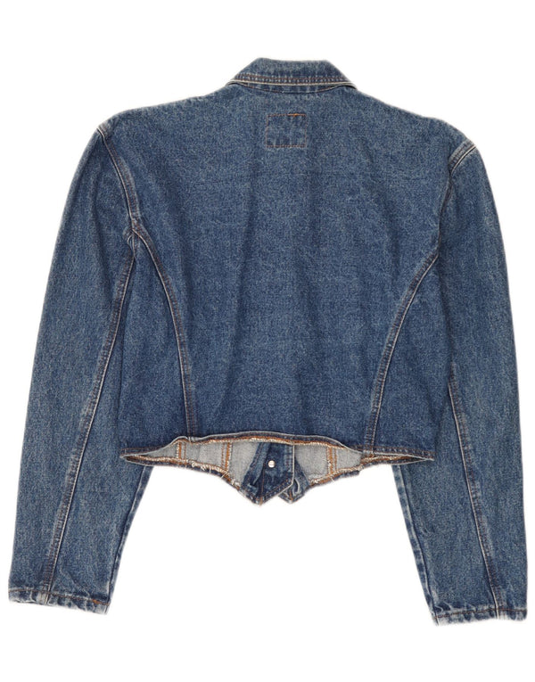 Doringo Dame Crop Denim Jacket UK 10 Small Blue Cotton