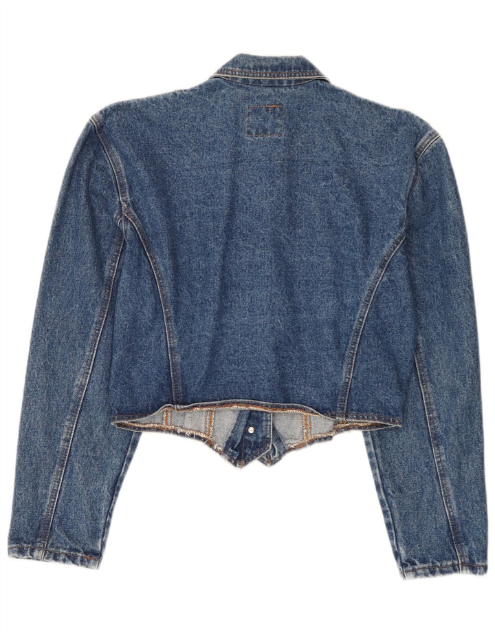 Doringo Dame Crop Denim Jacket UK 10 Small Blue Cotton