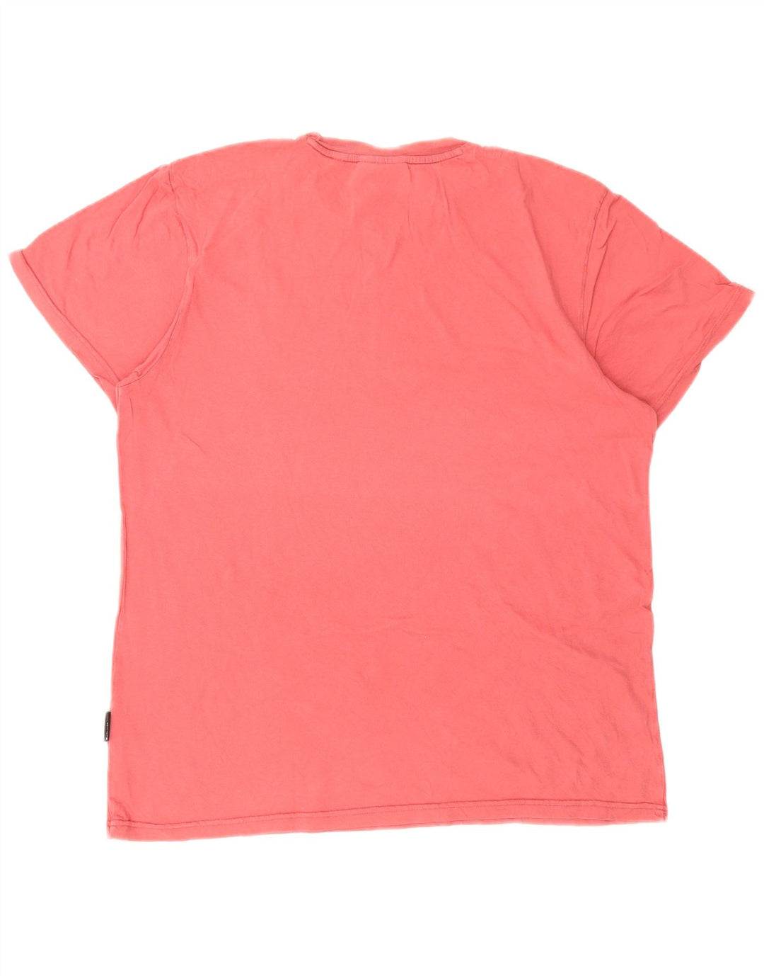 Schott Herre grafisk T-shirt Top Stor Pink Bomuld