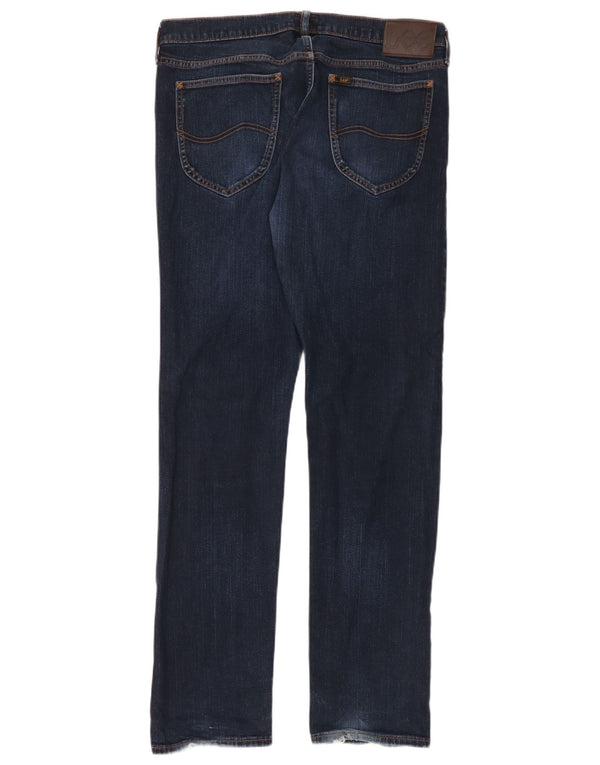 Lee Mens Daren Zip Fly Slim Jeans W34 L34 Marineblå Bomuld