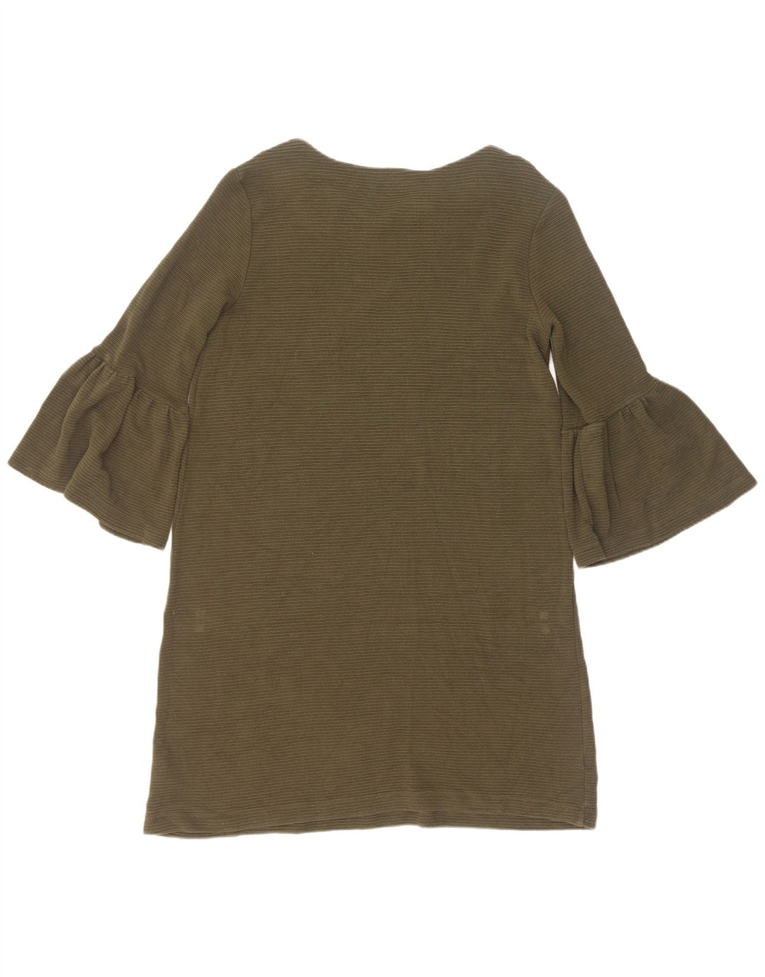 French Connection Dame 3/4-ærmet Shift Dress UK 12 Medium Khaki Viscose