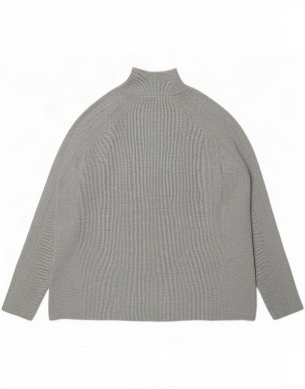 Marks & Spencer Dame Turtle Neck Jumper Sweater UK 18 XL Grå Viscose