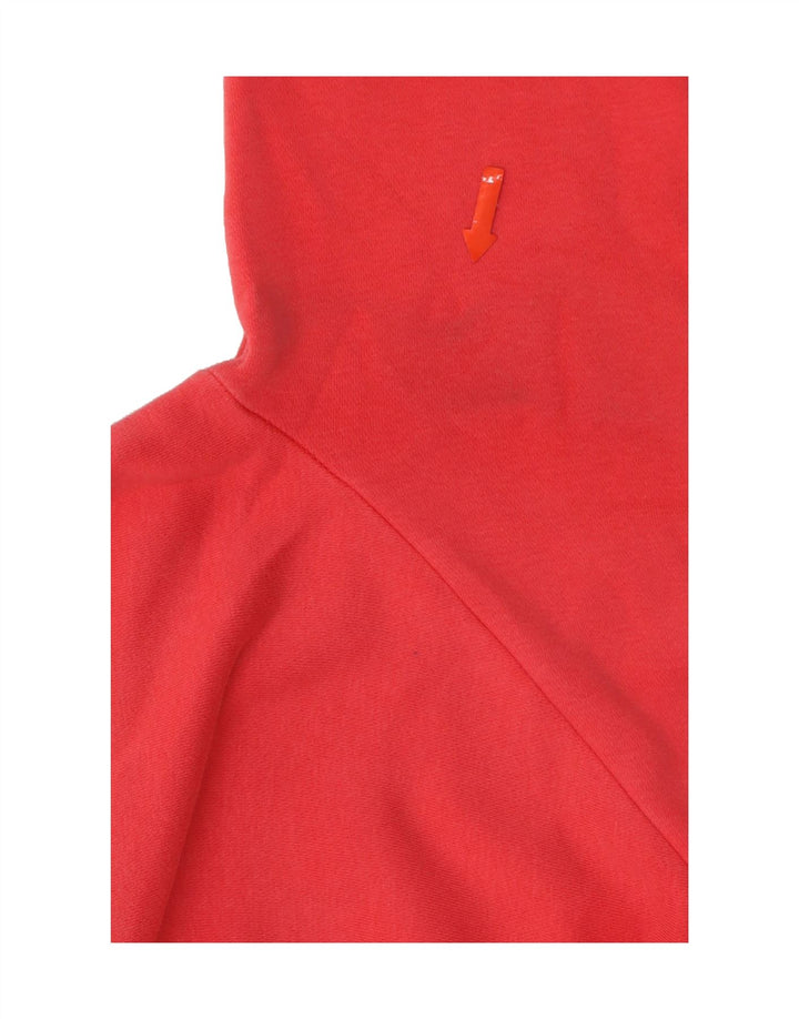 ADIDAS Womens Graphic Hoodie Jumper ULK 12/14 Medium Red Cotton Vintage Adidas and Second-Hand Adidas from Messina Hembry 