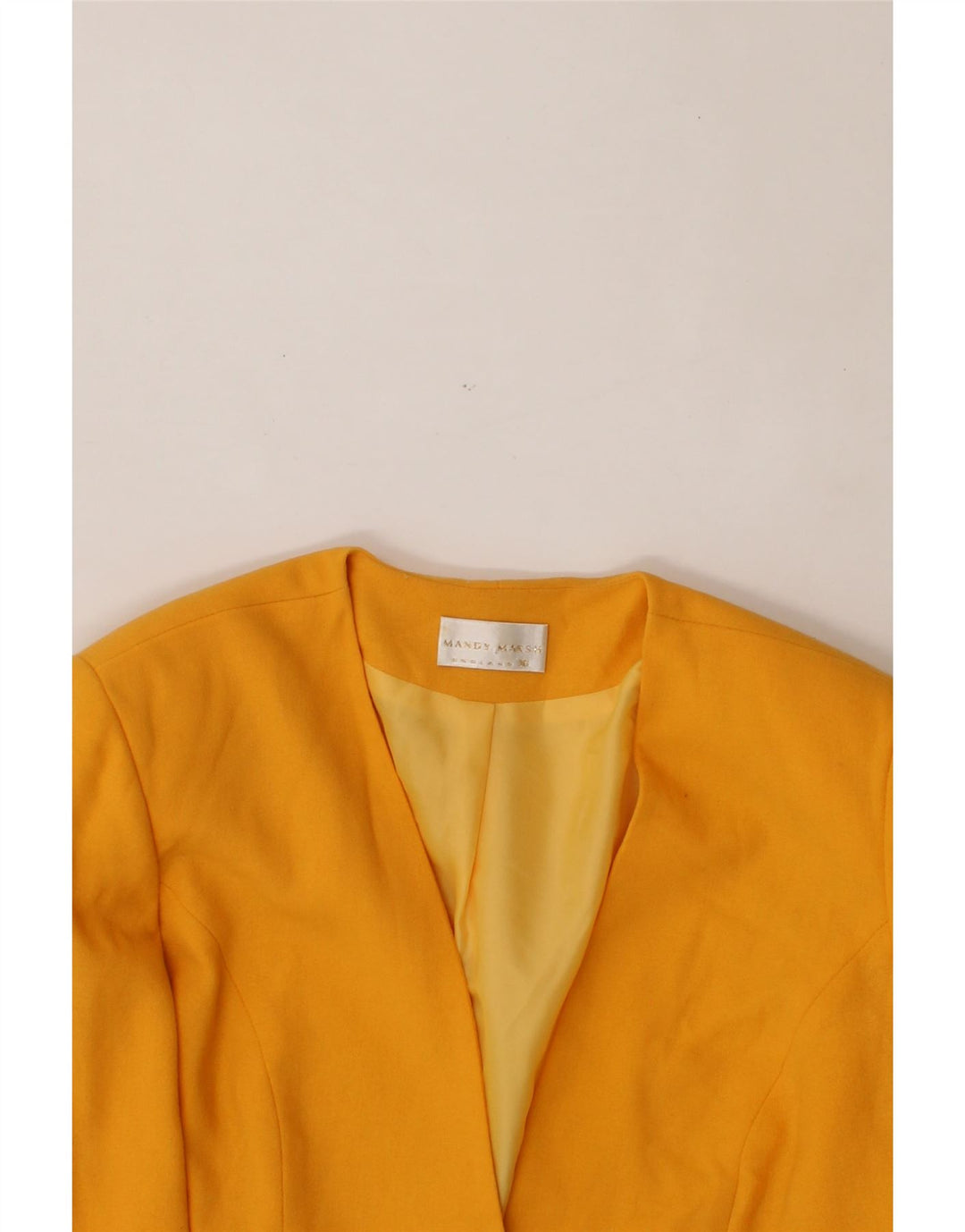MANDY MARSH Womens 2 Button Blazer Jacket UK 16 Large Yellow Wool Vintage Mandy Marsh and Second-Hand Mandy Marsh from Messina Hembry 