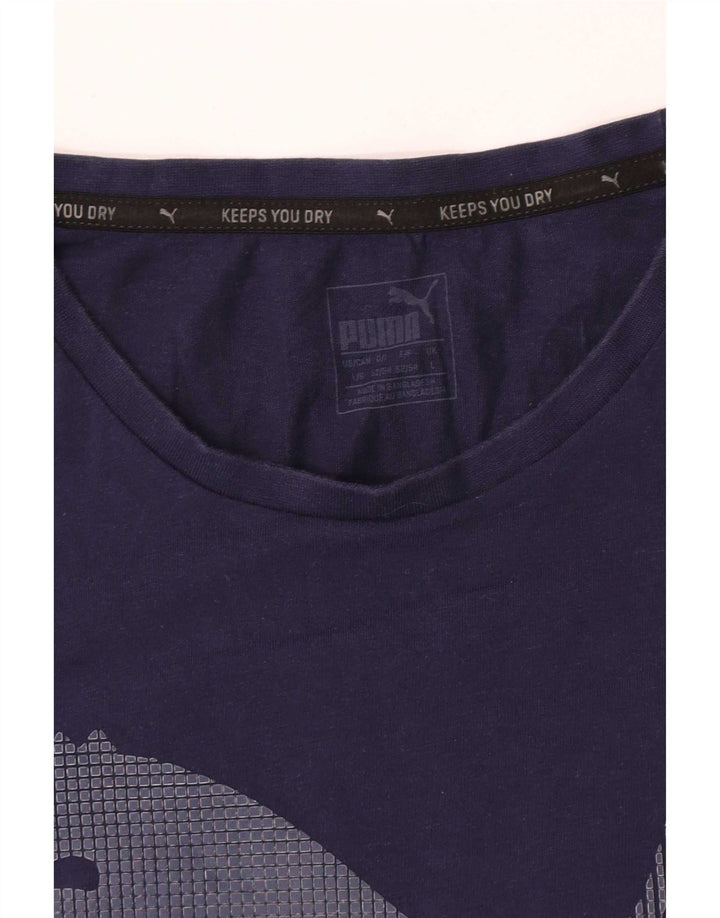 Puma Herre Grafisk T-Shirt Top Stor Marineblå