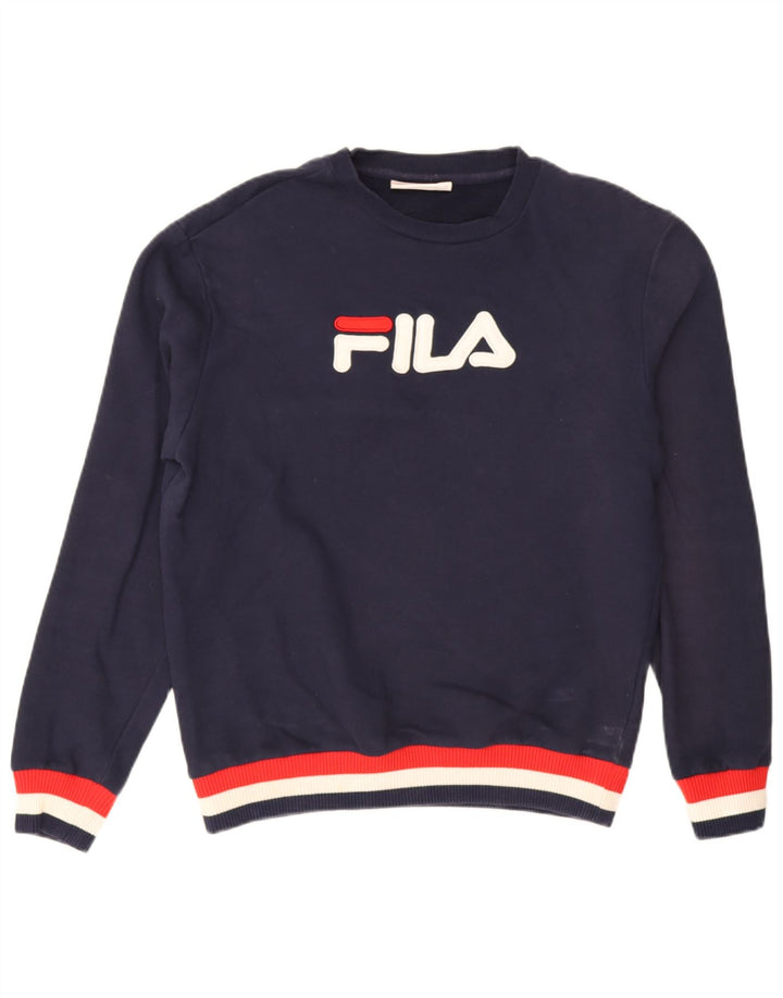 Fila Herre grafisk sweatshirt Jumper Medium Navyblå Bomuld