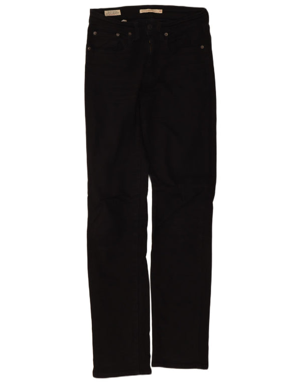 Levi's Womens 724 Højtaljede lige jeans W27 L32 sort bomuld