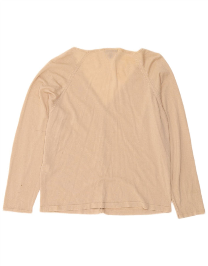 Rohan Dame Cardigan Sweater UK 16 Stor Beige Uld