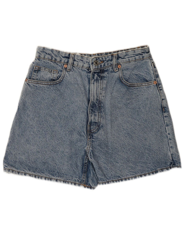 Zara Dame Denim Shorts EU 40 Medium W30 Blå Bomuld