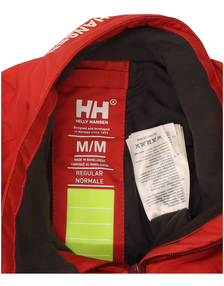 HELLY HANSEN Dame Grafisk Windbreaker Jacket UK 14 Medium Rød Polyester