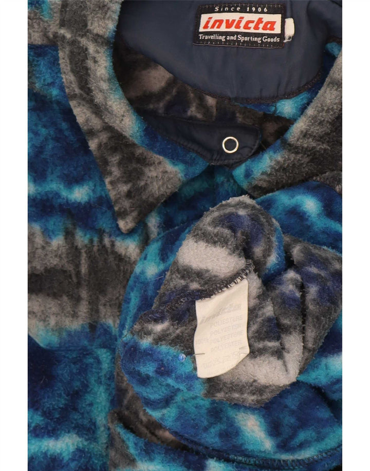 Invicta Fleeceskjorte til mænd XL Blå Argyle/Diamond Polyester