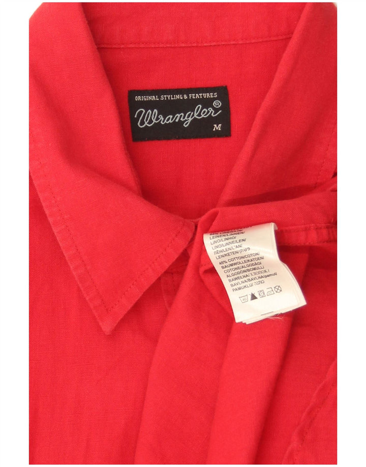 Wrangler kortærmet herreskjorte Medium rød hør