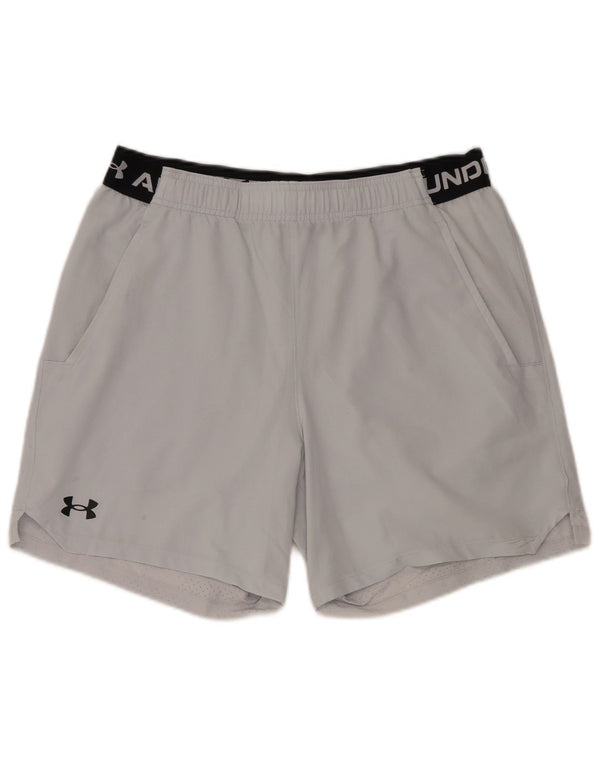 UNDER ARMOUR Grafiske sportsshorts til mænd Large Grå Colourblock Polyester