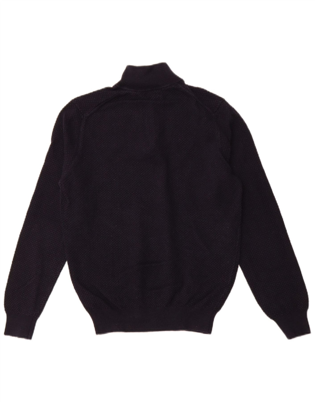 MASSIMO DUTTI Dame sweater med lynlås-hals UK 12 Medium Navyblå Bomuld