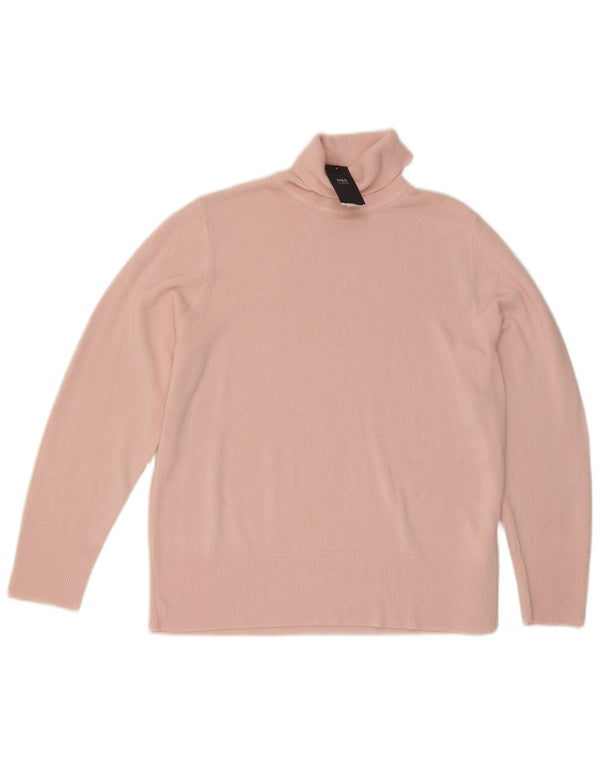 Marks & Spencer Dame Roll Neck Jumper Sweater UK 18 XL Pink Akryl