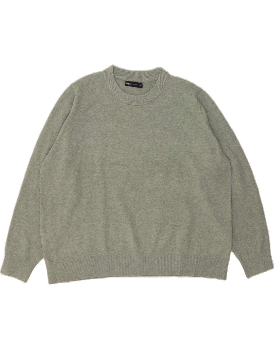 MARKS & SPENCER Womens Oversized Crew Neck Jumper Sweater UK 18 XL Green Vintage Marks & Spencer and Second-Hand Marks & Spencer from Messina Hembry 