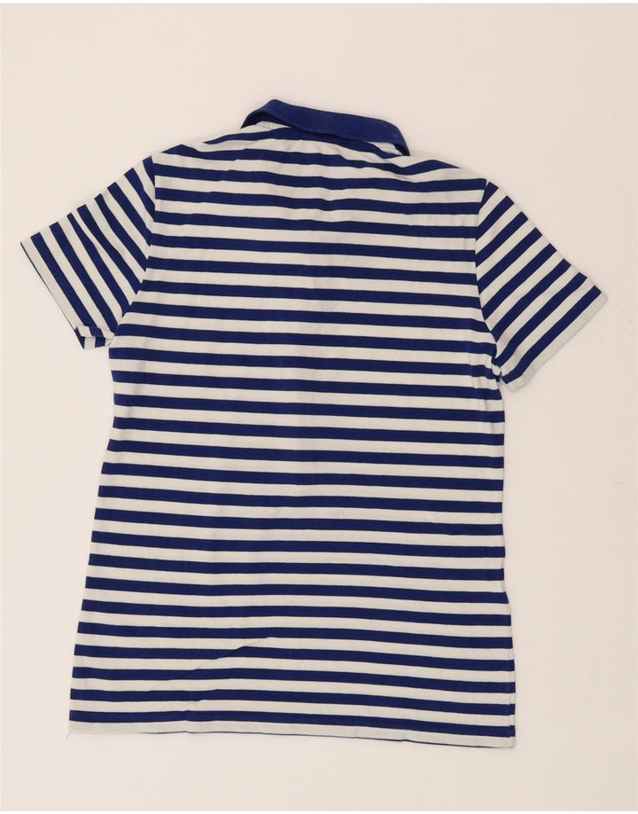 Lacoste Dame Polo Shirt Størrelse 38 Medium Blå Stribet Bomuld