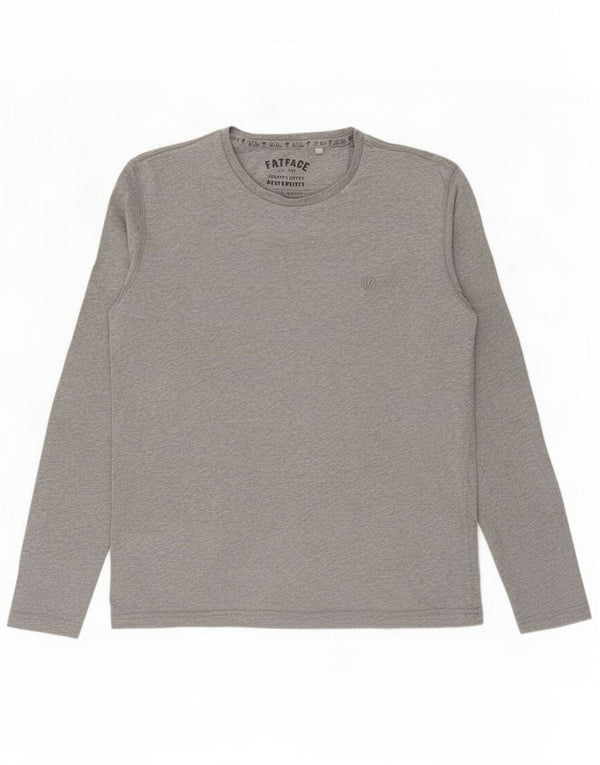 Fat Face Mens Top Long Sleeve Small Grey Cotton